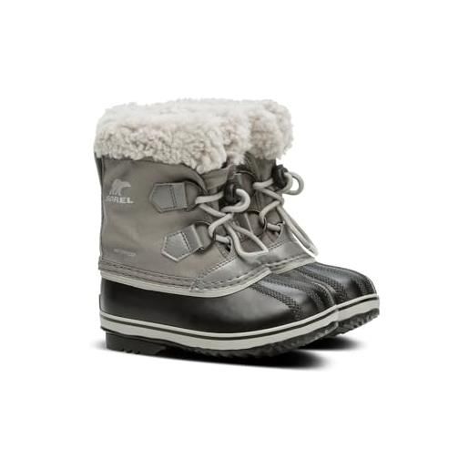 Sorel yoot pac nylon wp, stivali da neve impermeabili unisex - bambini e ragazzi, grigio (quarry/dove 111), 26 eu
