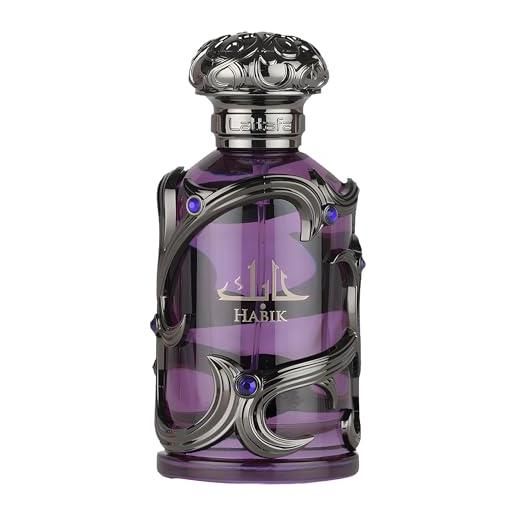Lattafa habik - spicy, aromatic, woody, musky - eau de parfum spray long-lasting fragrance for men, 3.4 ounce / 100 ml
