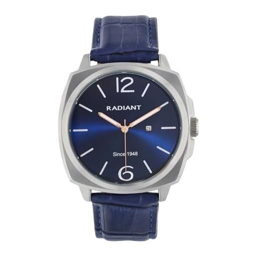 Radiant Tech RA640701 Orologio Uomo 44 Mm - Cassa Acciaio, Quadrante Blu, Cinturino Metallico Argentato, 5ATM