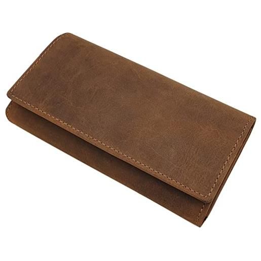 Myledershop Portafoglio Donna In Pelle Bovina Multicolore - Con Protezione RFID/NFC, 6 Scomparti, Slot Per Gettone Carrello, Certificato TÜV, 9x10 Cm - 3