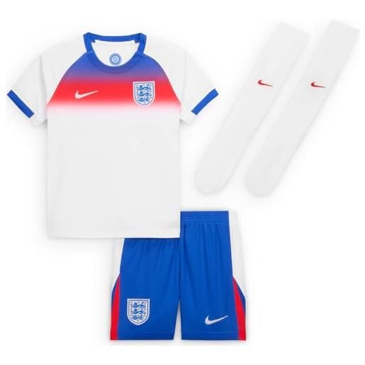 Nike inghilterra 2025/26 stadium home, set di maglia da calcio Nike replica per bambini più piccoli, hyper royal/bianco/challenge red, fz9233-405, xl