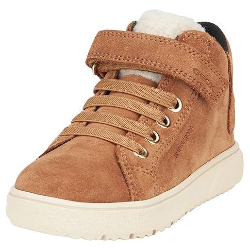 Geox girl's j theleven wpf sneaker, whisky brown, 8.5 uk child