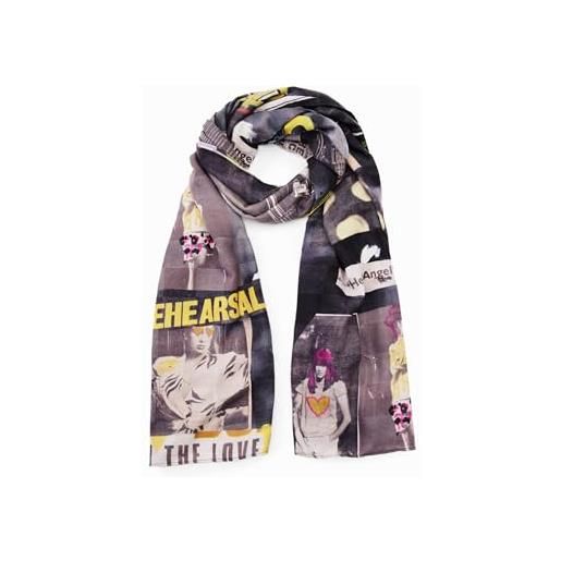 Desigual pashmina donna fake news rectangle 23wawa18 unica marrone
