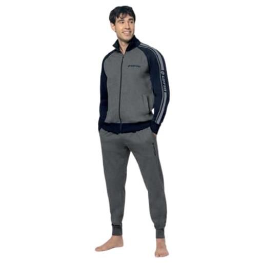 Generico lotto tuta uomo invernale in felpa garzata - cotone felpato (it, testo, l, regular, regular, grigio 2036)