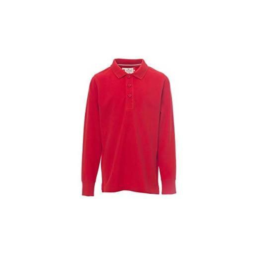 PAYPER florence kids polo unisex uomo donna a manica lunga 100% cotone spacchetti laterali lunetta dietro collo nero (11/12)