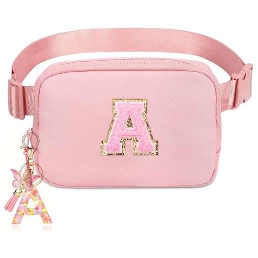 Kejea bbelt, marsupio a tracolla per ragazze e donne, età 8-12 anni, regalo di compleanno per adolescenti, piccolo marsupio alla moda per bambini, rosa, 21 cm x 5 cm x 12.95 cm, a