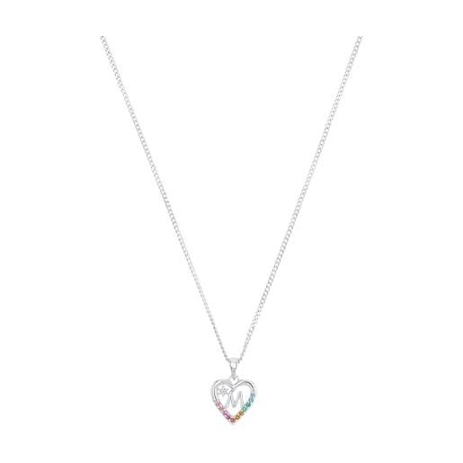 Prinzessin Lillifee collana con ciondolo collana per bambine in argento 925, con zirconi sintetici, 35+3 cm, argento, m, fornita in confezione regalo, 2027886