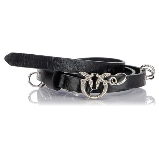 Pinko love berry h1 belt vit. Vintage+piercing cintura, z99o_nero-old silver, m donna