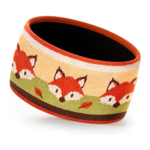 Xuniea volpe carina da regalo fascia invernale da donna fasce per capelli caldo con fodera spessa copri orecchie paraorecchie in maglia tessuto di lana, 11 cm x 23 cm