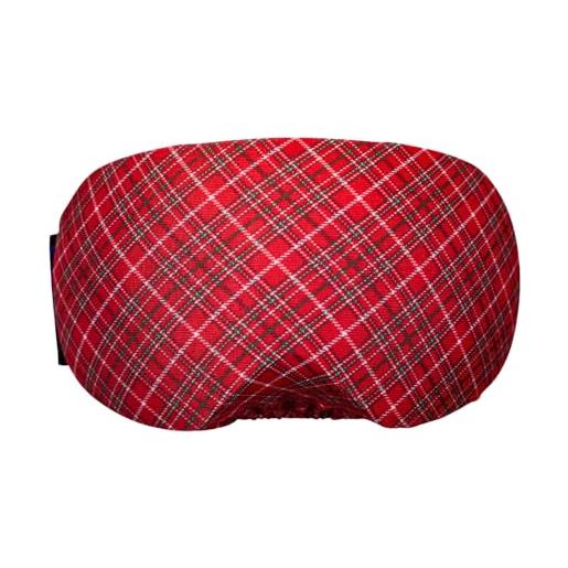 Coolcasc coolmasc scottish red - custodia per occhiali da sci con tessuto elastico, protezione e stile | bambini e adulti