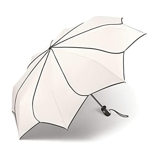 Pierre cardin ombrello tascabile, con apertura automatica, colore: bianco e nero