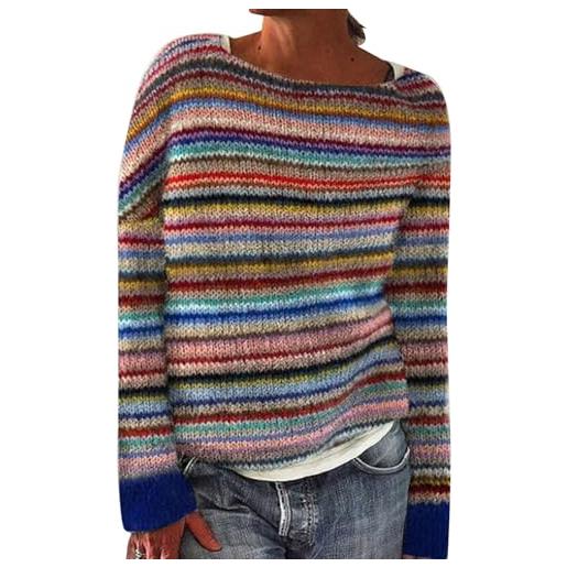 Generico maglia cashmere donna maglione natalizio donna taglie forti lurex montagna maglioncini collo alto golf pesante sweater cashmere manica lunga particolari tops elegante maglie abbigliamento 2#rosa s