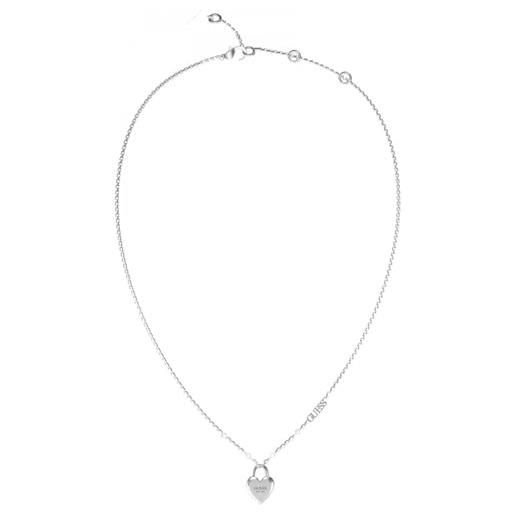 GUESS collana jubn04210jwrht-u cuore acciaio, argento, nessuna pietra preziosa