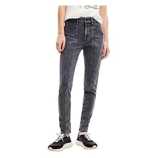 Desigual denim_new jersey pantaloni casual, nero, 42 donna