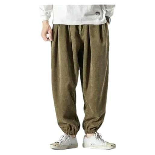 Pantalone Gamba Larga in Velluto a Coste - GRIGIO