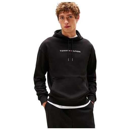 Tommy Hilfiger uomo felpa con cappuccio, nero (black), m