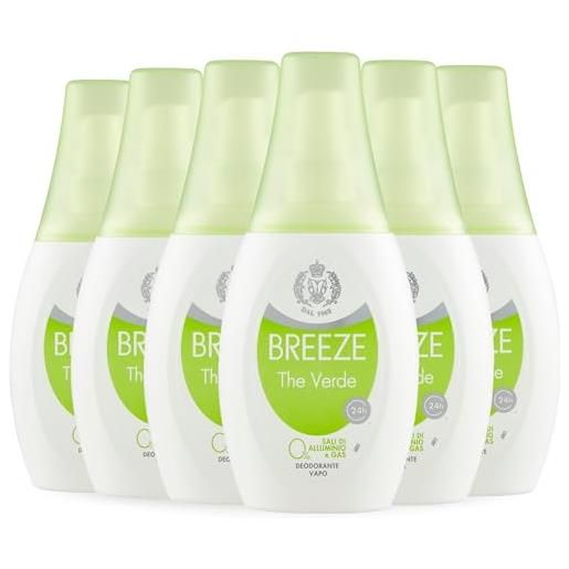 Breeze | deodorante vapo no gas the verde, 6x75 ml