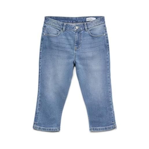 VERO MODA pantaloncini capri in denim aderenti, short in jeans estivi, colore: blu, taglia: m