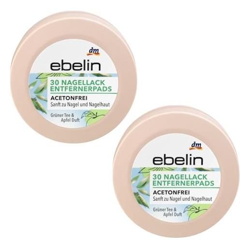 Balea - cuscinetti di rimozione per unghie, senza acetone, curativi, senza acetone, delicato e nutriente, dimensioni da viaggio, 2 x 30 tamponi