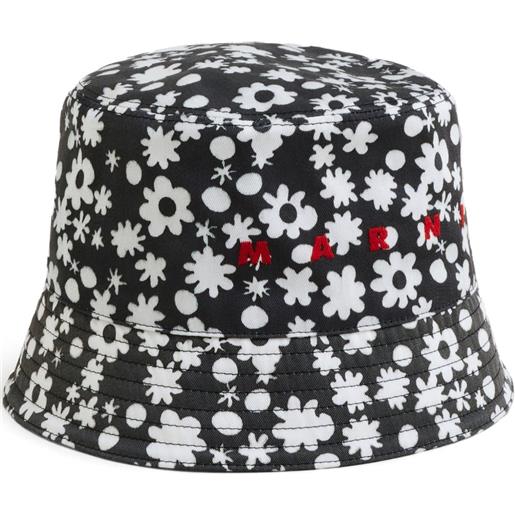 Marni cappello bucket a fiori - nero
