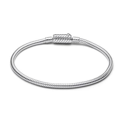 PANDORA bracciale moments in maglia snake in argento sterling con chiusura magnetica, 18