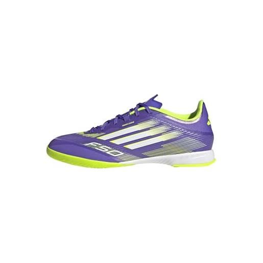 adidas unisex - adulto f50 league indoor football boots, purple rush/cloud white/lucid lemon, 46 eu