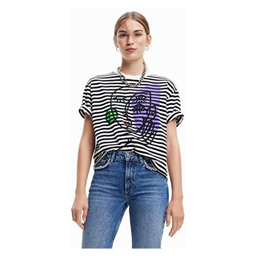 Desigual ts_ros 2000 t-shirt, nero, s donna