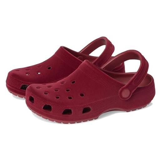Crocs classic velvet clog k, zoccoli unisex - bambini e ragazzi, nero, 37/38 eu