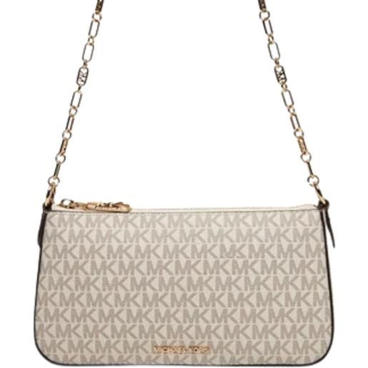 Michael Kors pochette media da donna con logo monogram all over vanilla