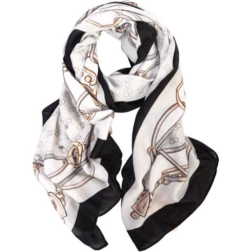 Liu Jo foulard da donna con stampa catene e logo monogram nero