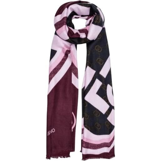 Liu Jo sciarpa foulard da donna con dettagli a contrasto colore e logo monogram rossa
