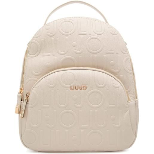 Liu Jo zaino piccolo da donna con logo lettering in rilievo all over marmo