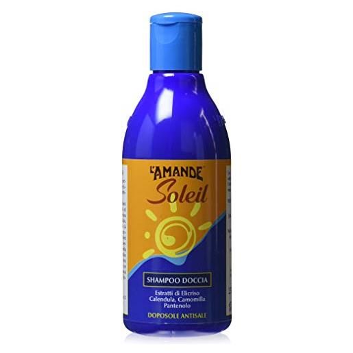 L'amande - shampoo doccia doposole corpo alla camomilla, bagnoschiuma uomo e donna antisale e docciaschiuma gel detergente post mare e piscina, doccia shampoo idratante corpo e capelli - soleil 250 ml