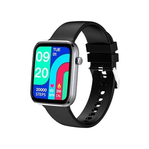 Celly trainerwatchbk, smartwatch fitness con display 1,69" full touch, cardiofrequenzimetro da polso, compatibile con ios e android, orologio smartwatch per donna, uomo, resistente all'acqua ip67