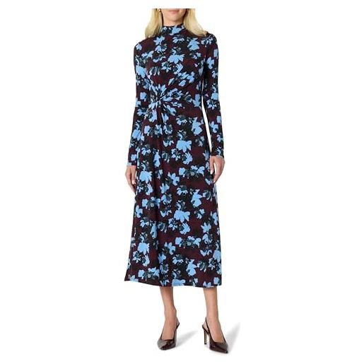 Amazon Essentials (scelto da demi) abito corto stile maxi a maniche lunghe, taglio fit and flare donna, blu marino crema petali, l