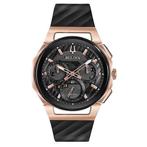 Bulova uomo curv collection dorato rosa cronografo