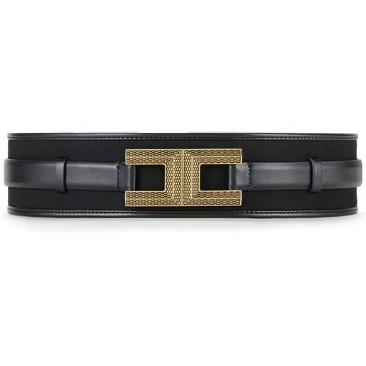 ELISABETTA FRANCHI cintura con logo a trama snake - ct52s57e2 - nero