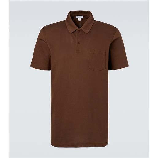 Sunspel polo riviera in mesh di cotone