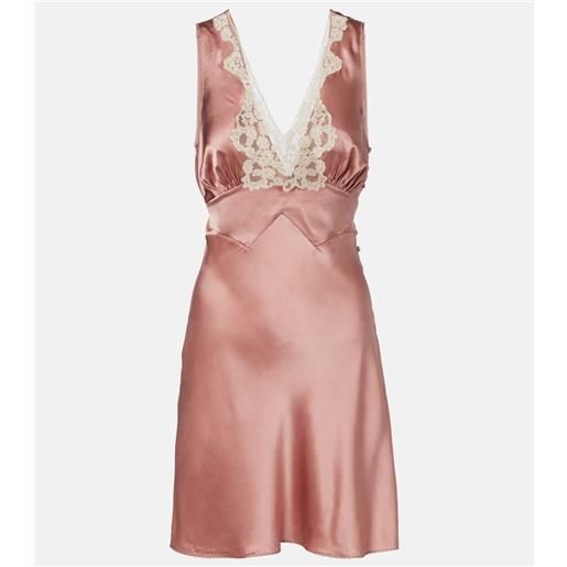 Chloe chloã© abito corto in raso di seta con pizzo