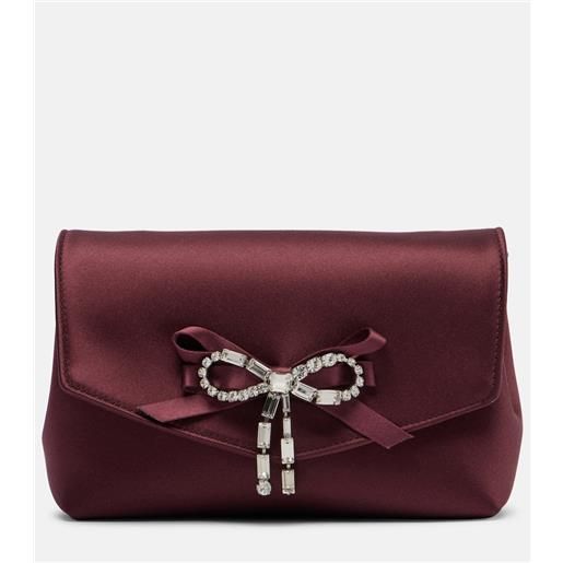Jimmy Choo clutch soft bow mini in raso con cristalli
