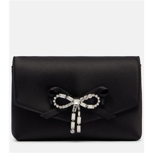 Jimmy Choo clutch soft bow mini in raso con cristalli