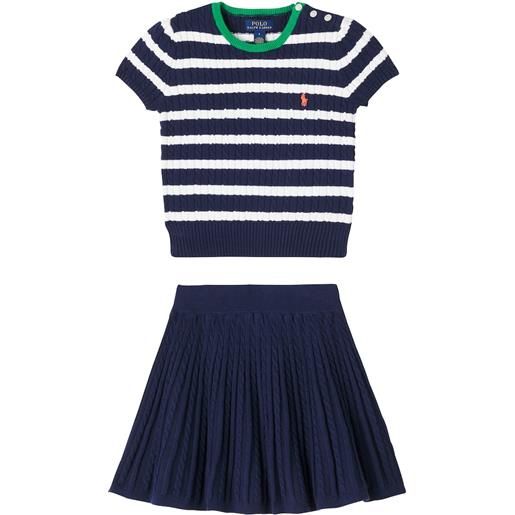 Polo Ralph Lauren Kids top e gonna in maglia di cotone
