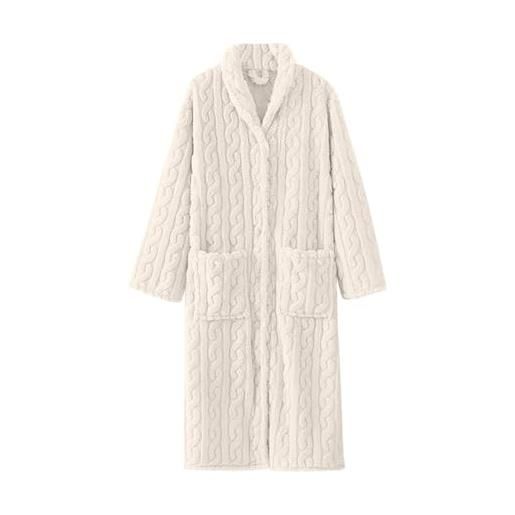 Vestaglia da notte da donna con cappuccio, aniche lunghe, con tasche