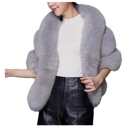 Generic scialle in pelliccia sintetica - scialle caldo in pelliccia, scialli da sposa mantella in pelliccia sintetica | copricostume da sposa, matrimoni, scialle di pelliccia, cappotto invernale, abito da ser