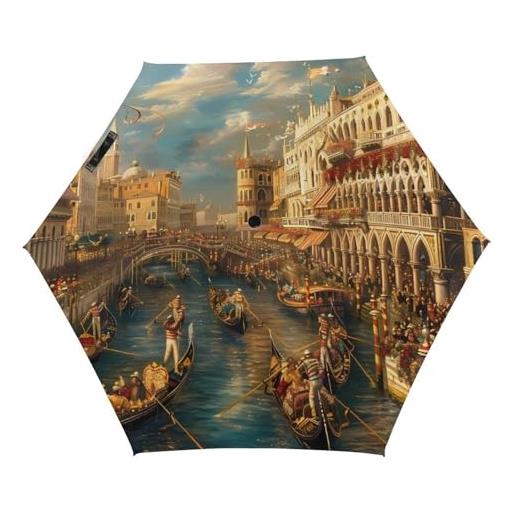 Anceky canalettos bucin ritorno venezia italia ombrello da viaggio per pioggia antivento ombrello compatto portatile pieghevole a 5 pieghe