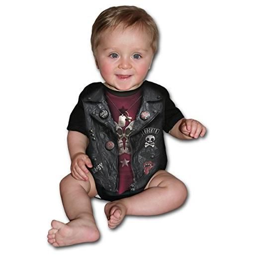 Spiral baby biker uomo body nero s 100% cotone
