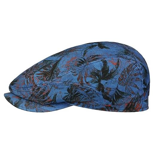 Stetson coppola conteo sustainable linen uomo - made in the eu cappello piatto con visiera, fodera estate primavera/estate - l (58-59 cm) blu