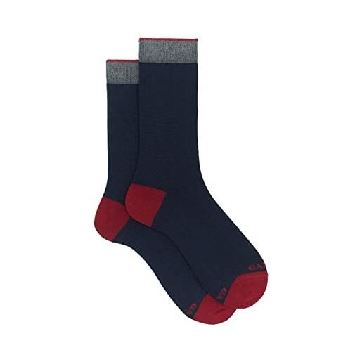 Gallo calze corte uomo cotone e cashmere blu tinta unita e contrasti