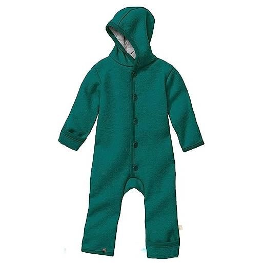 Disana tuta da passeggio, 100% lana merino bio gots, ivn best | con polsini ribaltabili | neonato bambino bambino unisex | made in germany, pacific, 62-68