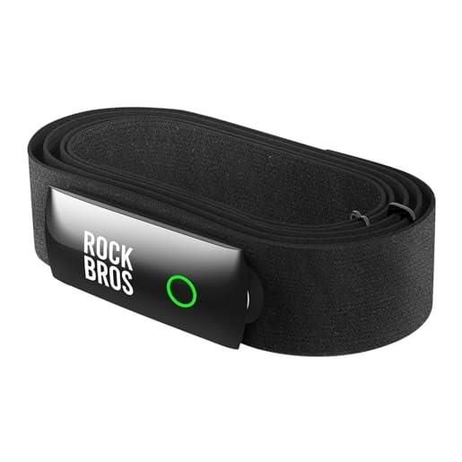 ROCKBROS fascia cardio toracica bluetooth e ant+, cardiofrequenzimetro sensore di frequenza cardiaca con display led, impermeabile ip67, ricarica magnetica, compatibile con strava zwift wahoo garmin